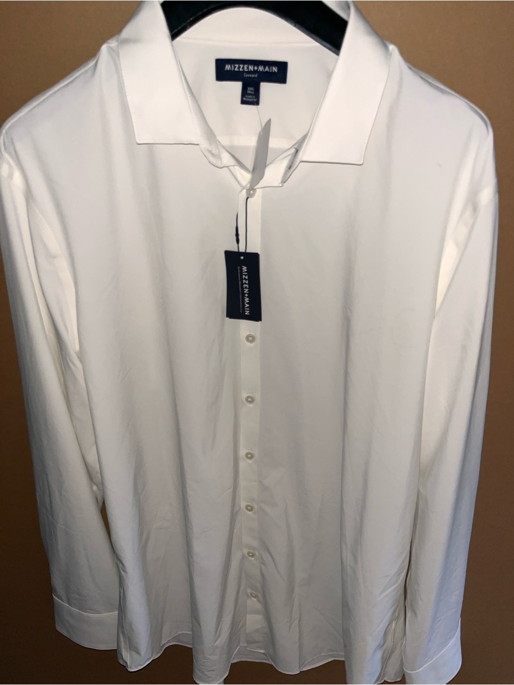 NWT Mizzen & Main Leeward Shirt Size XXL 2XL Solid White L/S New $128